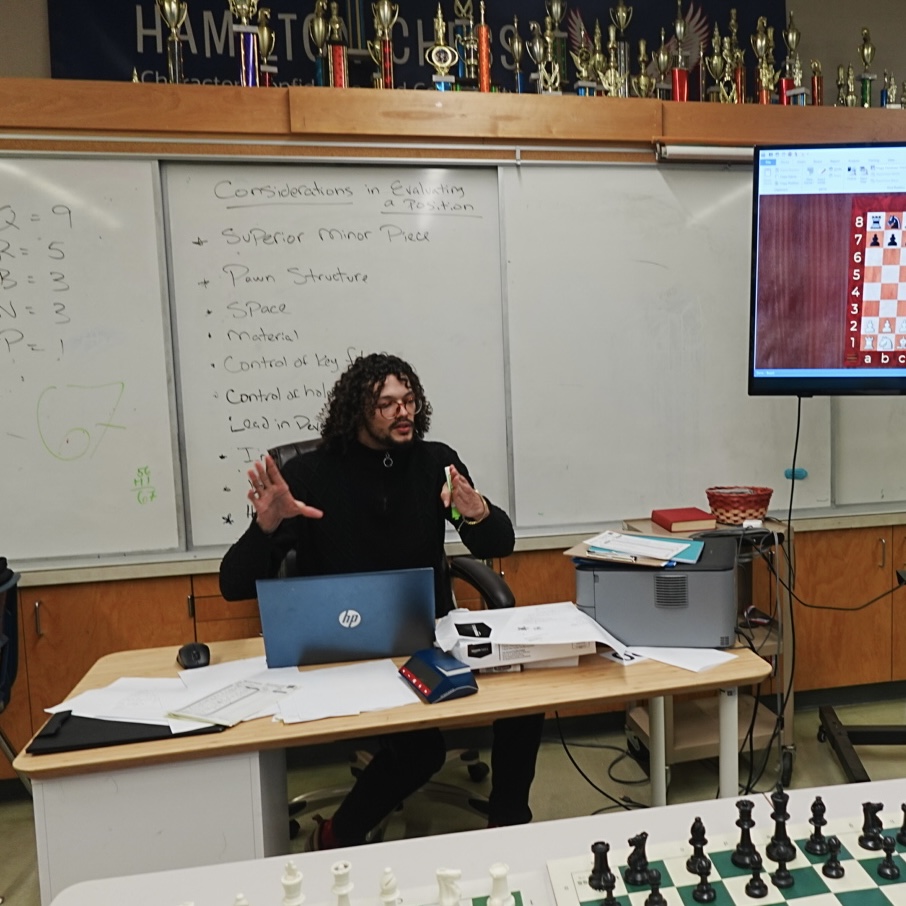 Students enjoying chess together